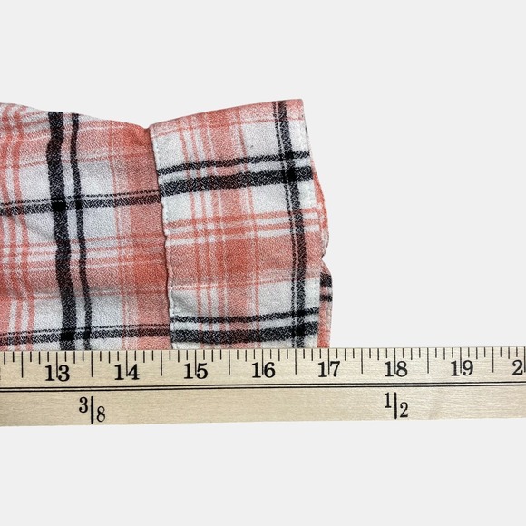 Velvet Heart Womens Pink Plaid Button Down Shirt Long Sleeve Rayon Size Medium - Picture 5 of 7